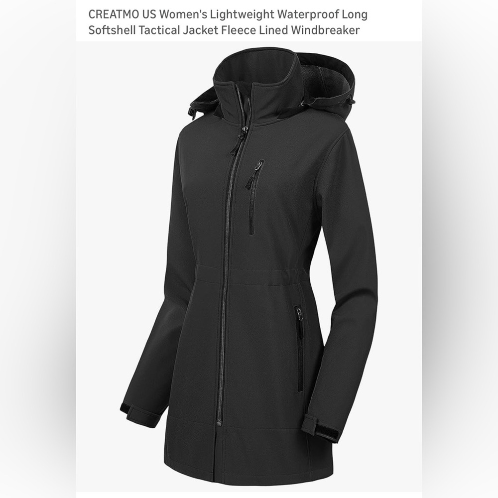 NWT Women's Black Hooded Softshell Coat